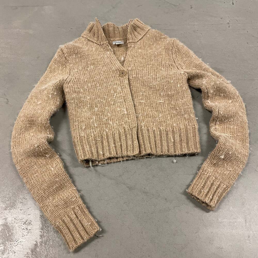 Y2K American eagle cropped knitted cardigan sweater